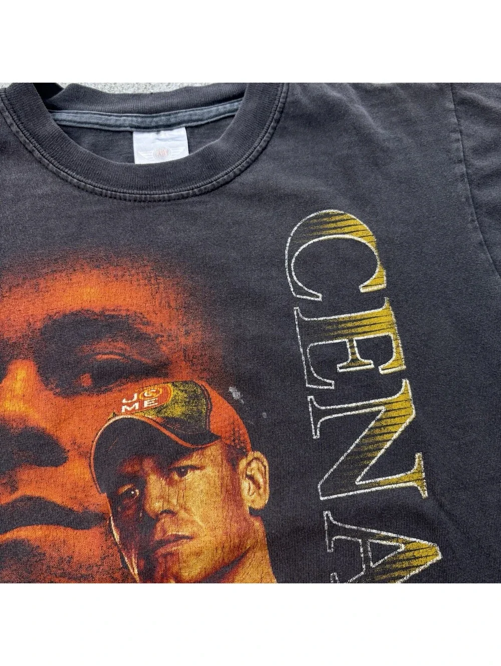 Vintage John Cena WWE Wrestling Shirt 2000s KIDS Size 7-8 Faded Black